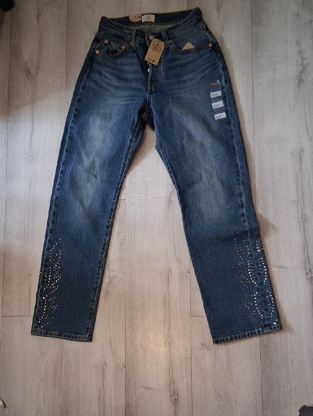 Levi's 501 Curve Jeans - Blue with Tan Stitching